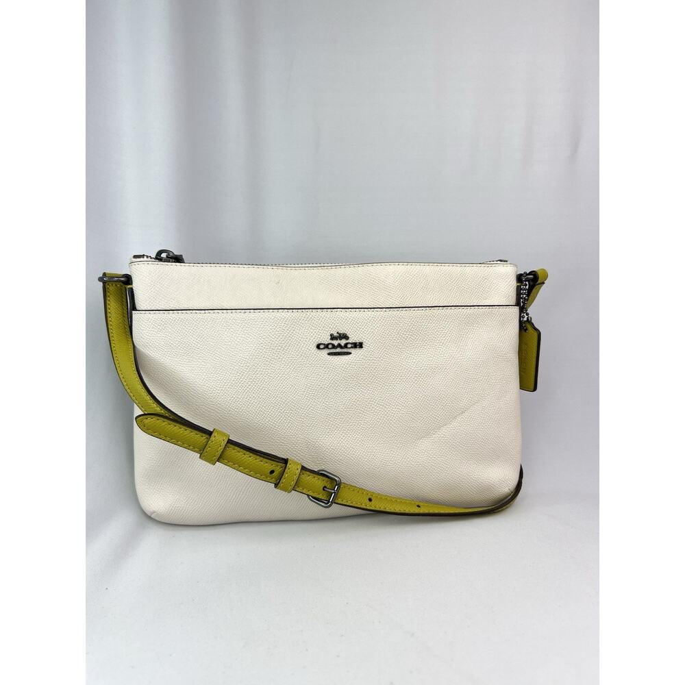 COACH F28382 East West Pop Crossbody Bag Chalk White Lime Olive Green Pouch - Picture 8 of 16